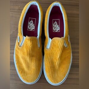 Vans Slip-On Sneakers - Mustard Yellow Corduroy Size 8